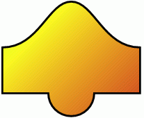 shape filled with graduated colour gradient